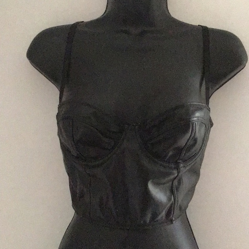 Forever 21 Vegan Leather Crop Top